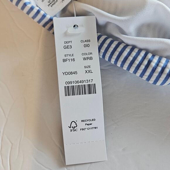 J Crew Hipster Bikini Bottom Seersucker Stripes Women's XXL Swim Pool Beach - Picture 4 of 6